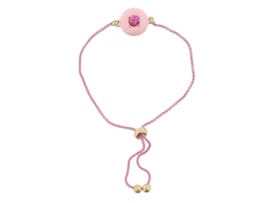 Pink Circle Gem Bracelet - Hello Baby Apparel