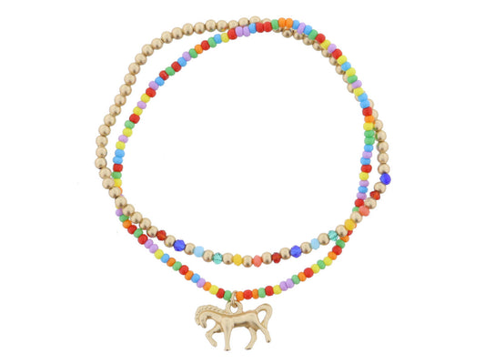 Gold Rainbow Unicorn Bracelet Set - Hello Baby Apparel