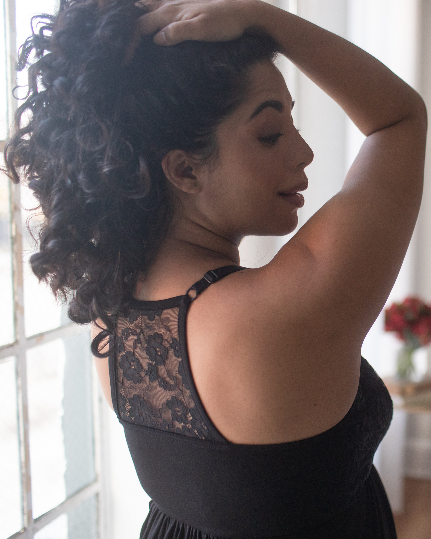 Lucille Maternity & Nursing Nightgown | Black - Hello Baby Apparel