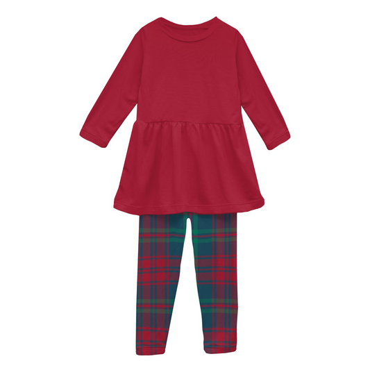 Peacock Plaid Playtime Outfit Set Kickee Pants  - Holiday