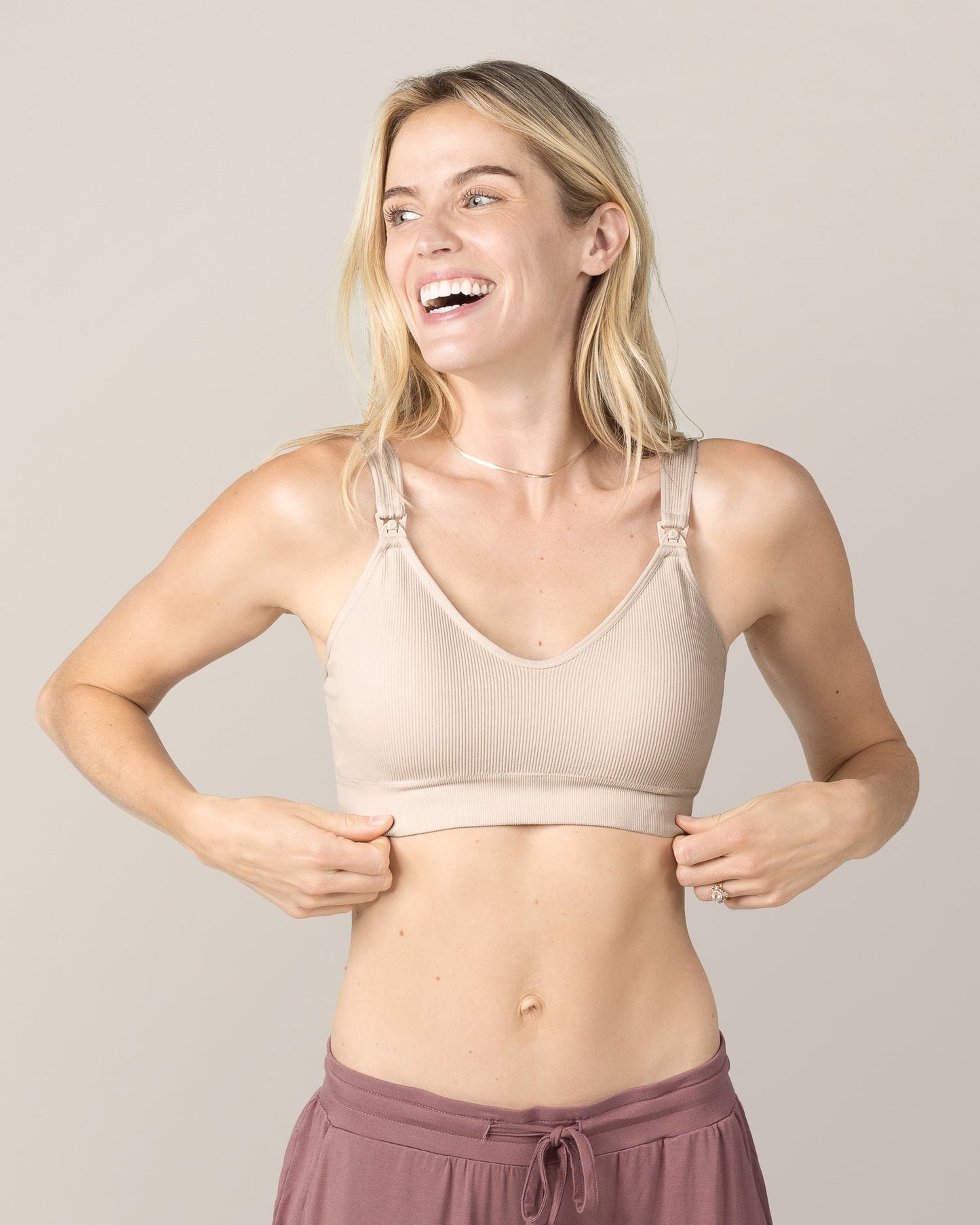 Mia Maternity & Nursing Lounge Bra | Stone - Hello Baby Apparel