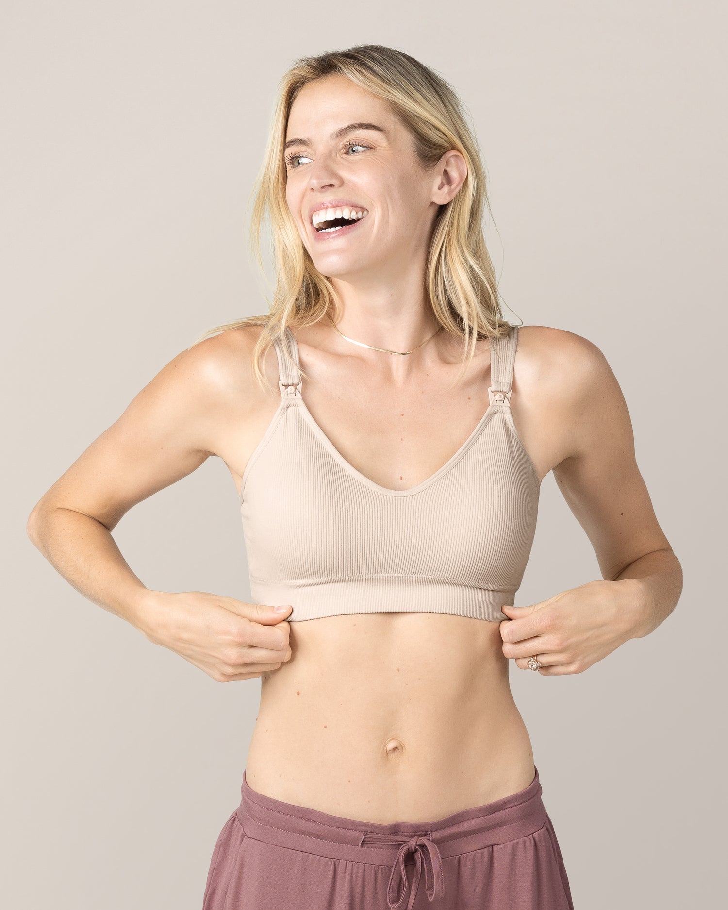 Mia Maternity & Nursing Lounge Bra | Stone - Hello Baby Apparel