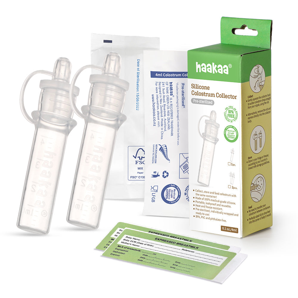Haakaa Silicone Colostrum Collectors 4 ml, 2 PK (Pre-Sterilized) - Hello Baby Apparel