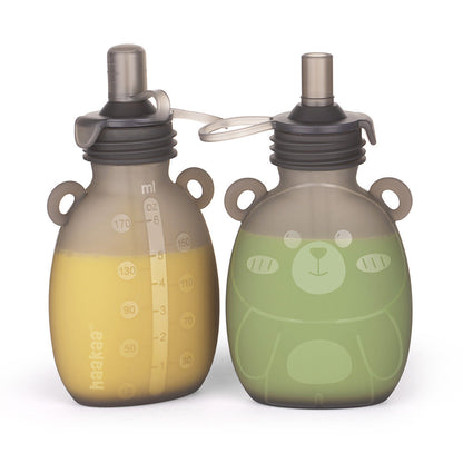 Haakaa Happii Bear Silicone Goody Pouch 6 oz - Hello Baby Apparel