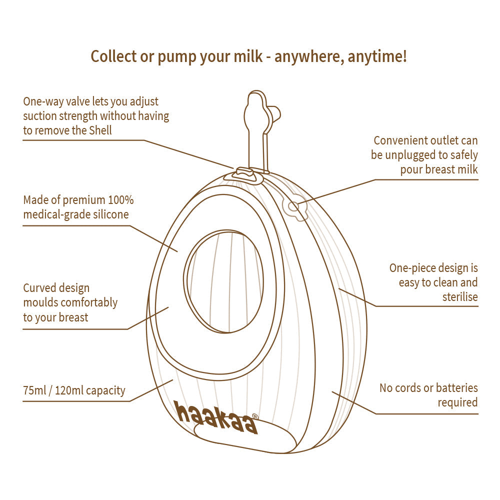Haakaa Shell Wearable Silicone Breast Pump - Hello Baby Apparel