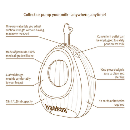 Haakaa Shell Wearable Silicone Breast Pump - Hello Baby Apparel
