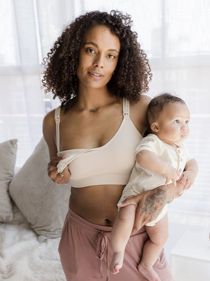 Mia Maternity & Nursing Lounge Bra | Stone - Hello Baby Apparel