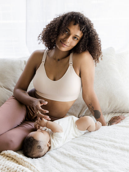 Mia Maternity & Nursing Lounge Bra | Stone - Hello Baby Apparel