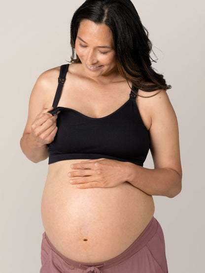 Mia Maternity & Nursing Lounge Bra | Black - Hello Baby Apparel