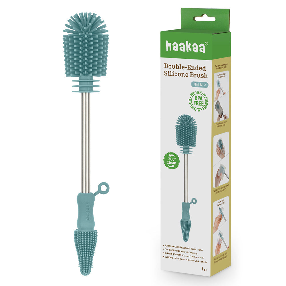 Haakaa Double-Ended Silicone Brush 1 PK - Hello Baby Apparel