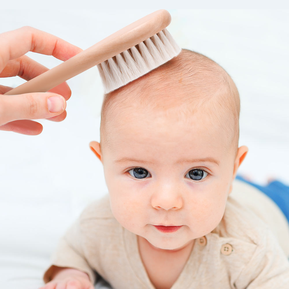 Haakaa Goats Wool Wooden Baby Brush & Comb Set - Hello Baby Apparel