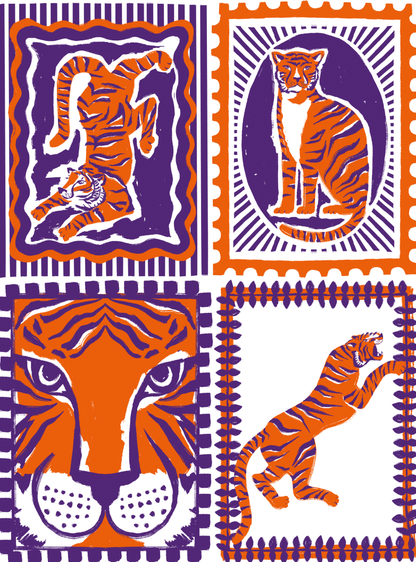 Girls Tiger Game Day Dress | Orange & Purple - Hello Baby Apparel