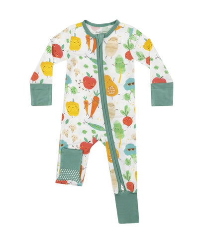 Angel Dear || Fall Veggies 2 Way Zipper Romper