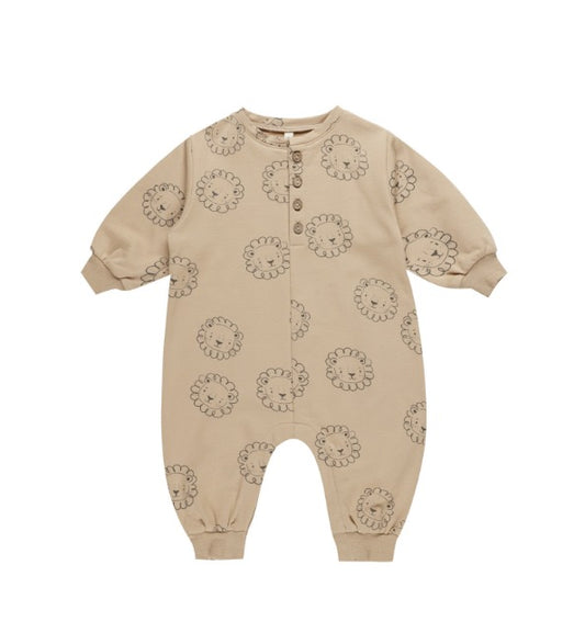 Quincy Mae Relaxed Fleece Jumpsuit || Lions