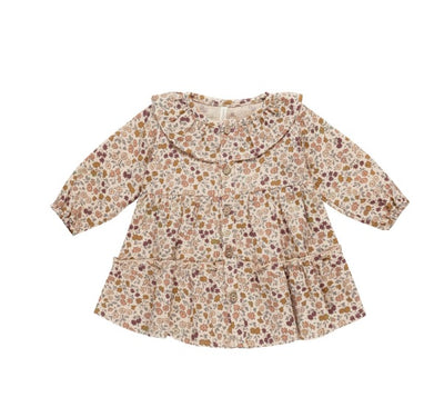 Ruffle Collar Floral Button Dress || Posy Quincy Mae Fall 2024 Collection - Hello Baby