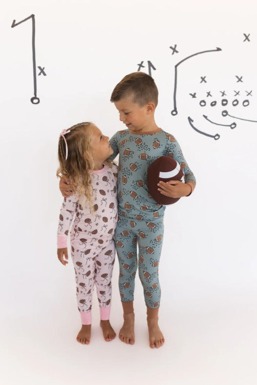 In My Jammer - Green Football Two Piece Set - Hello Baby Apparel