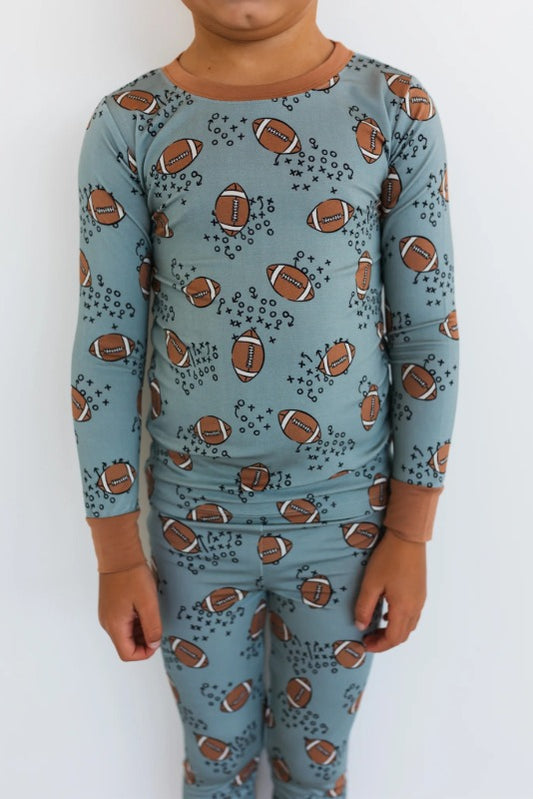 In My Jammer - Green Football Two Piece Set - Hello Baby Apparel