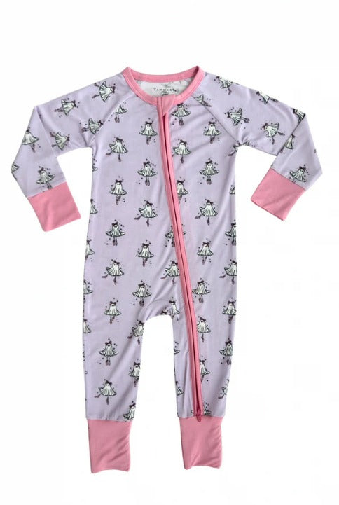 In My Jammer - Ballerina Ghost Zipper Romper - Hello Baby Apparel