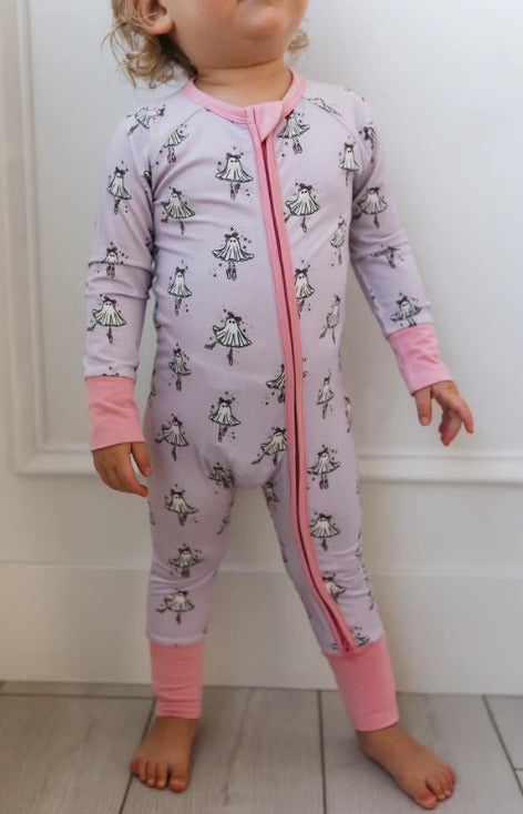 In My Jammer - Ballerina Ghost Zipper Romper - Hello Baby Apparel