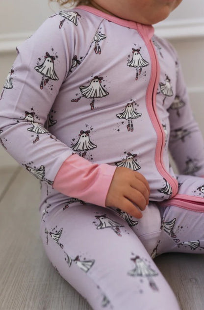 In My Jammer - Ballerina Ghost Zipper Romper - Hello Baby Apparel