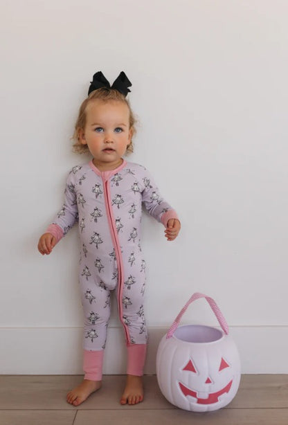 In My Jammer - Ballerina Ghost Zipper Romper - Hello Baby Apparel