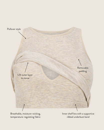 Sublime® Bamboo Maternity & Nursing Longline Bra Top | Black - Hello Baby Apparel