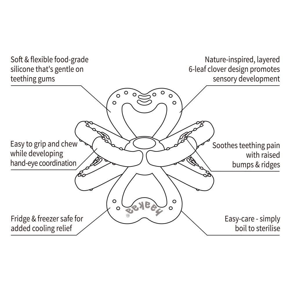 Haakaa Silicone Clover Teether 1 PK - Hello Baby Apparel