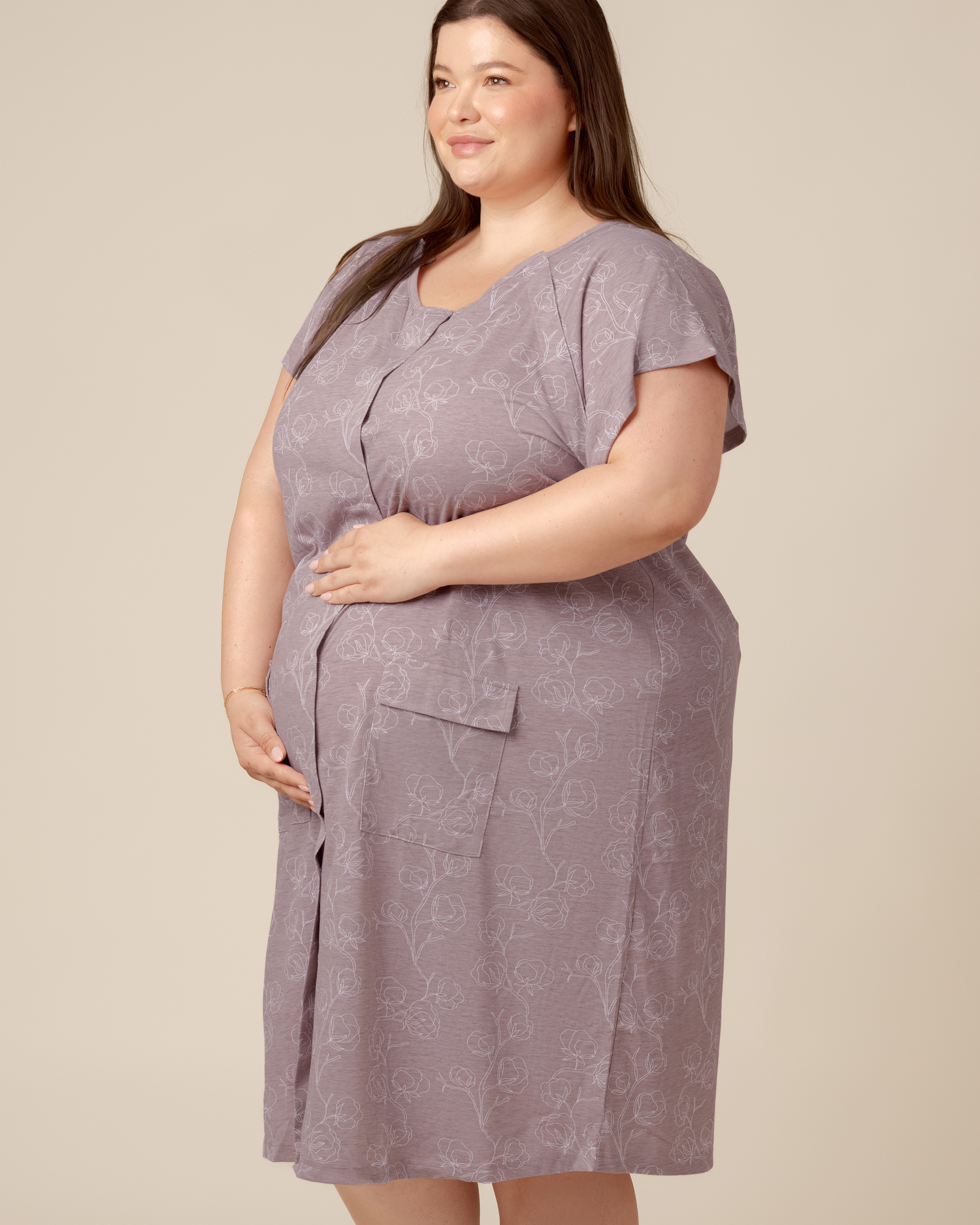 Universal Labor & Delivery Gown | Lilac Bloom - Hello Baby Apparel