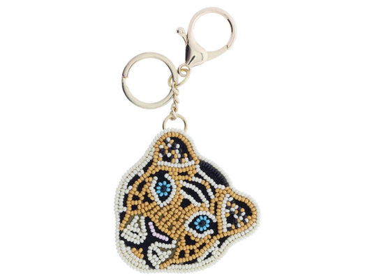 Beaded Leopard Face Keychain - Hello Baby Apparel