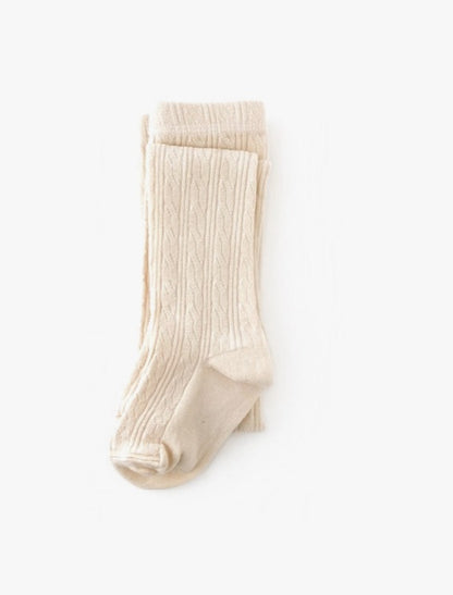 Vanilla Cable Knit Tights  || Little Stocking Co