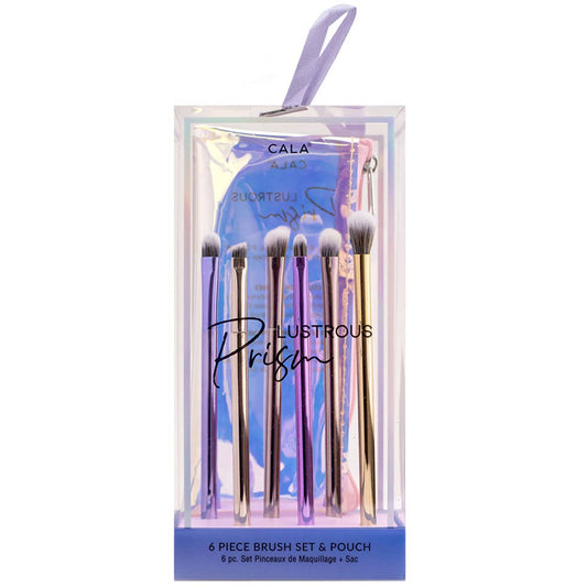 CALA Lustrous Prism 6 Piece Makeup Brush Set with Pouch - Hello Baby Apparel