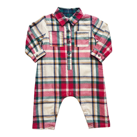 Baby Boys Easton Jumper - Holiday Tartan ||  Pink Chicken