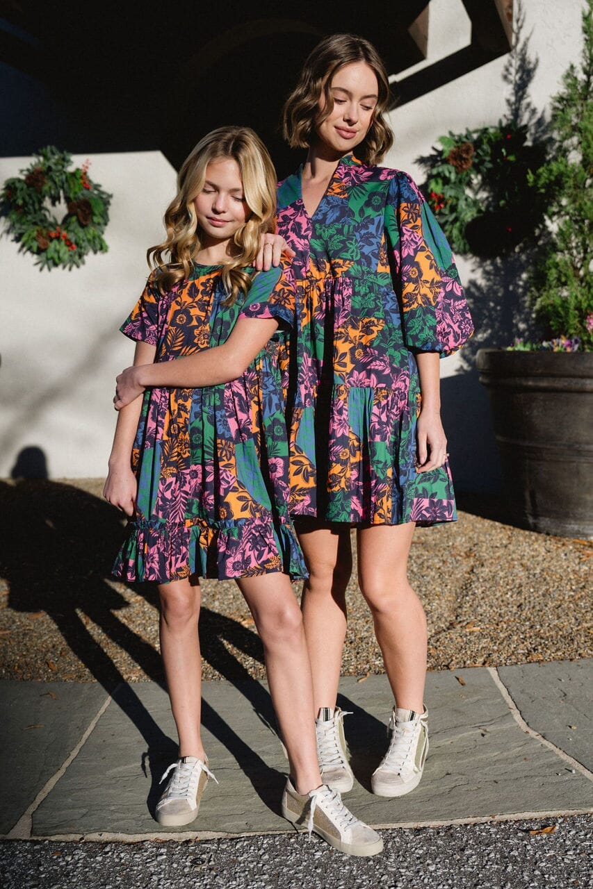 Hattie Dress - Color Block Floral - final sale - Hello Baby Apparel