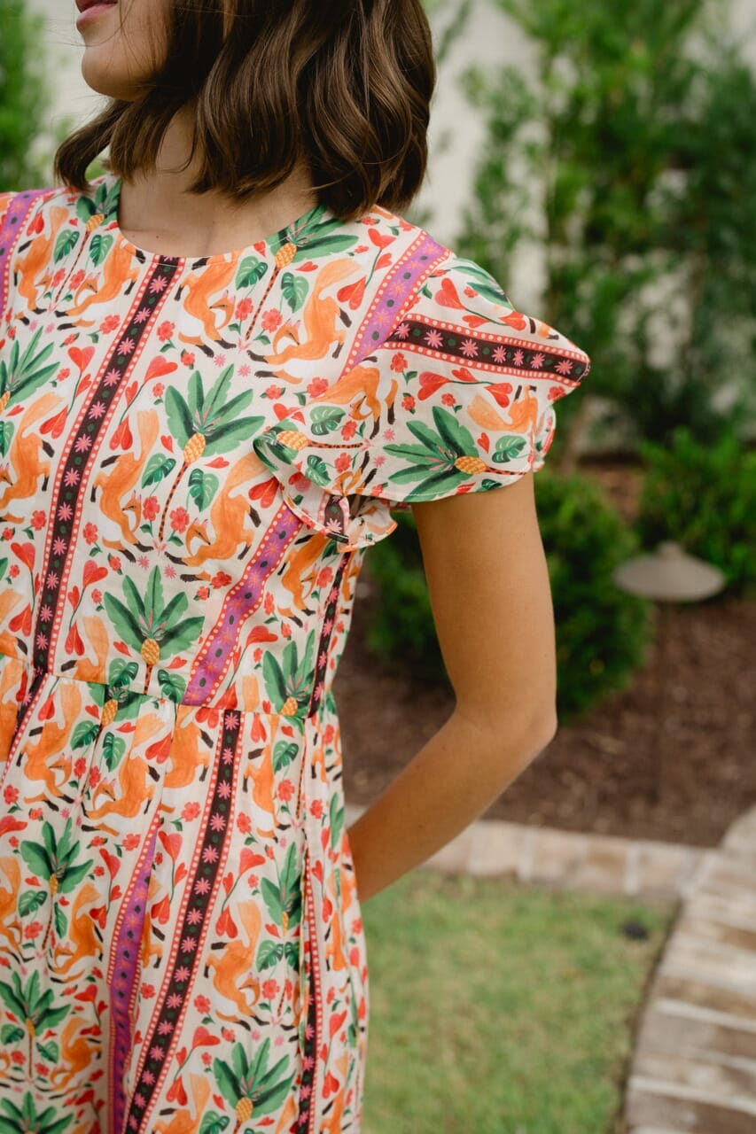 Lydia Flutter Sleeve Maxi Dress - Hello Baby Apparel