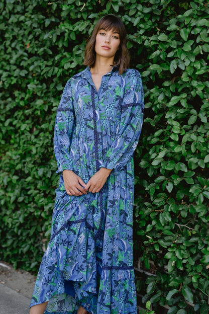 Alexi Maxi Dress- Blue Turq - Hello Baby Apparel