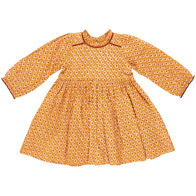 Girls Charlie Dress - Inca Gold Tear Drop || Pink Chicken