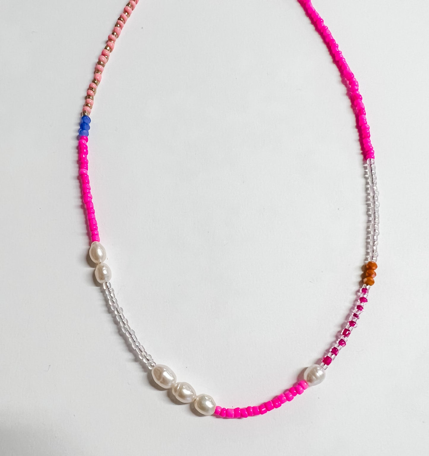 Pink Seed Bead Necklace