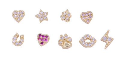 The Crowns Bespoke Jewelry Gold Rhinestone Emoji Charms - Hello Baby Apparel